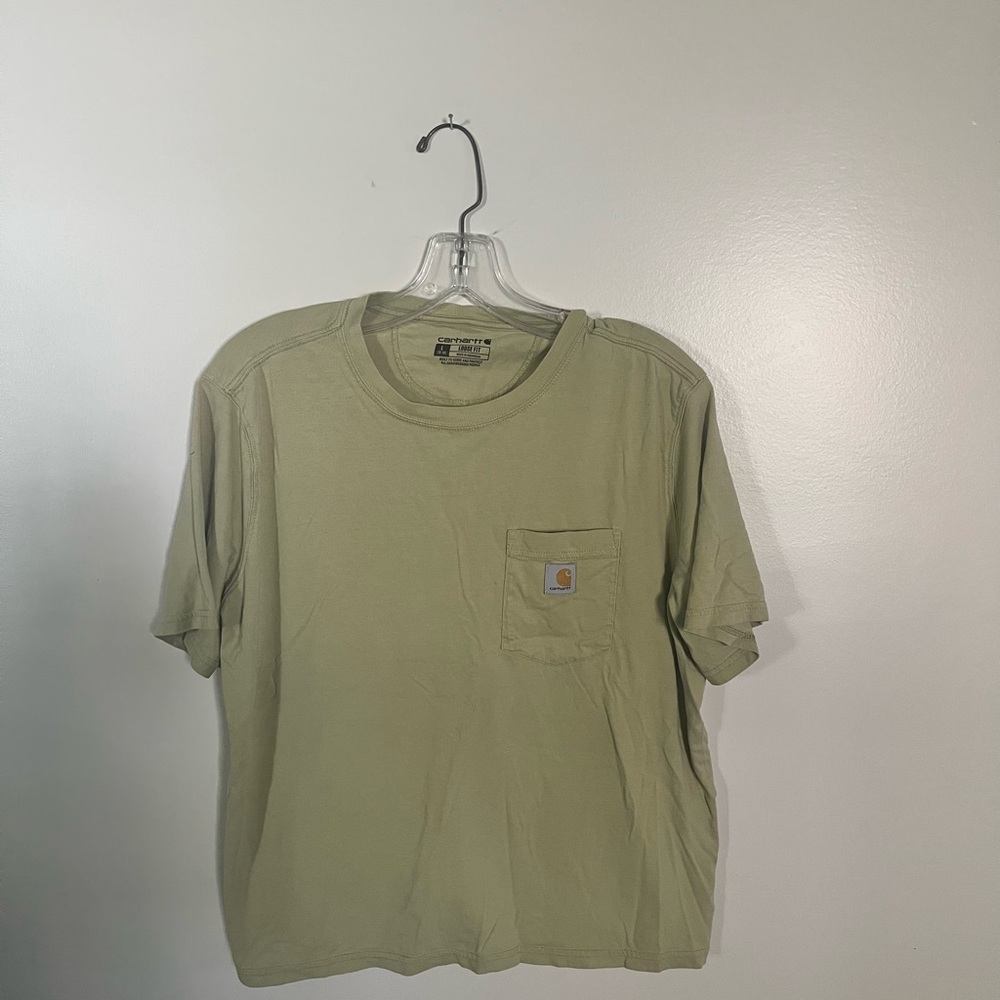 Carhartt Short Sleeve Pocket Tee Slight Crop in Light Olive